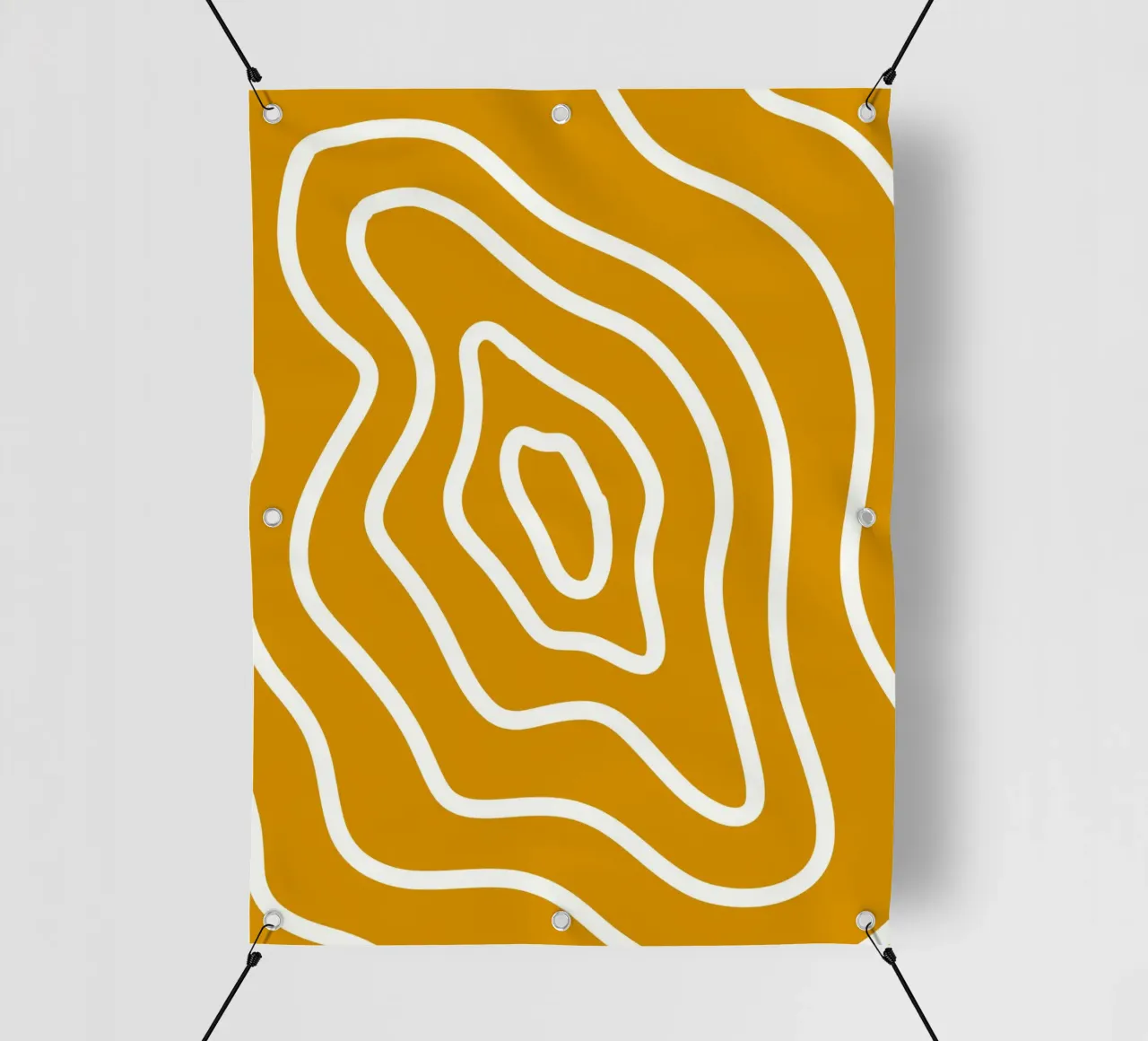 Witte lijn Gele achtergrond pvc-zeil van MODERN NUANCE