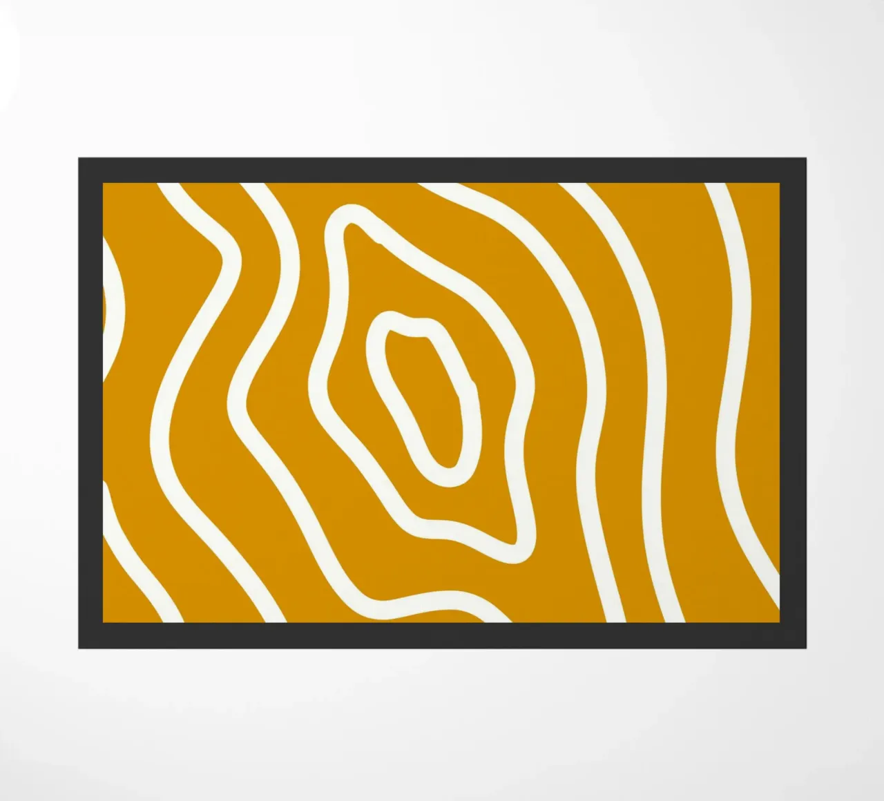White Line Yellow Background doormat by MODERN NUANCE