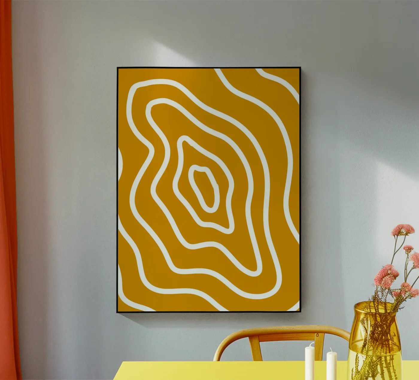 Linea bianca Sfondo giallo plexiglass da MODERN NUANCE