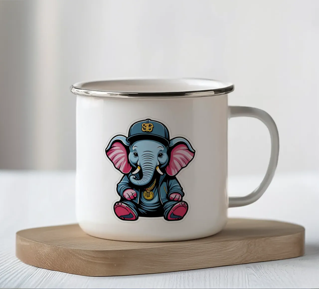 Elefant, Motiv 3 tazza in smalto da ZAMART - PopArt