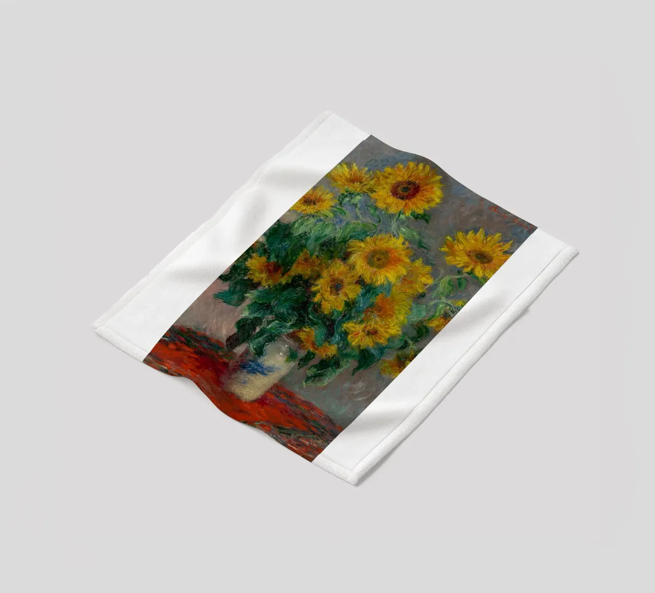 Sunflower Monet fleece blanket by Perdana shop
