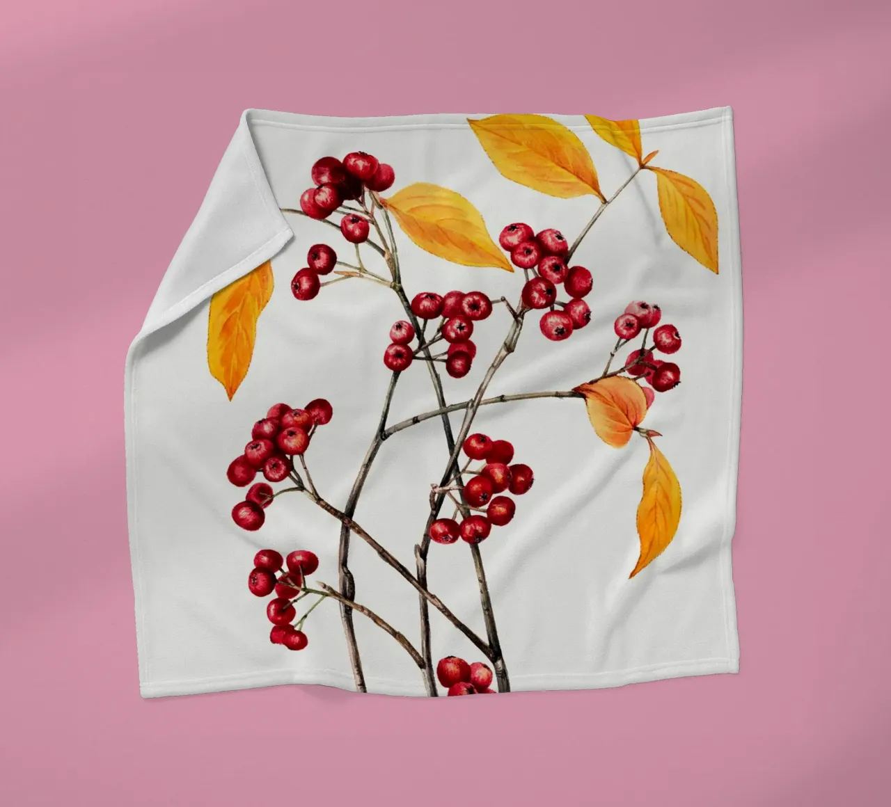 Mary Vaux Walcott - Bacche di aronia rossa coperta in pile da Old Masters