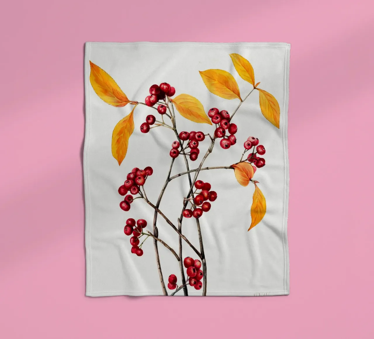 Mary Vaux Walcott - Bacche di aronia rossa coperta in pile da Old Masters