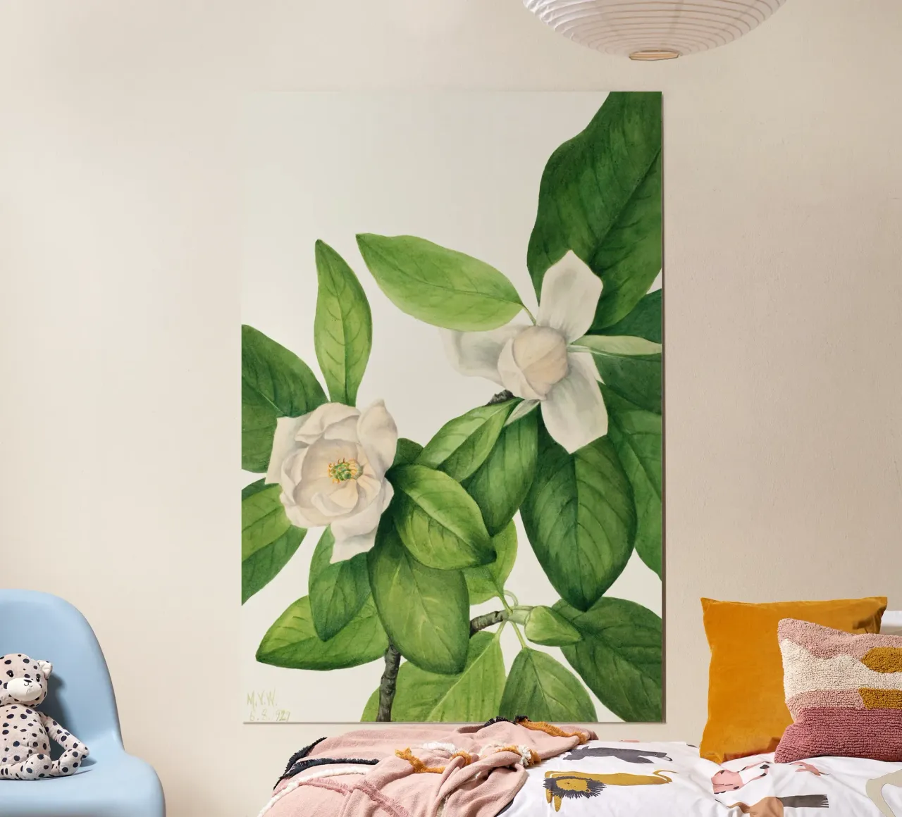 Mary Vaux Walcott - Magnolia delle paludi poster con telaio in legno da Old Masters
