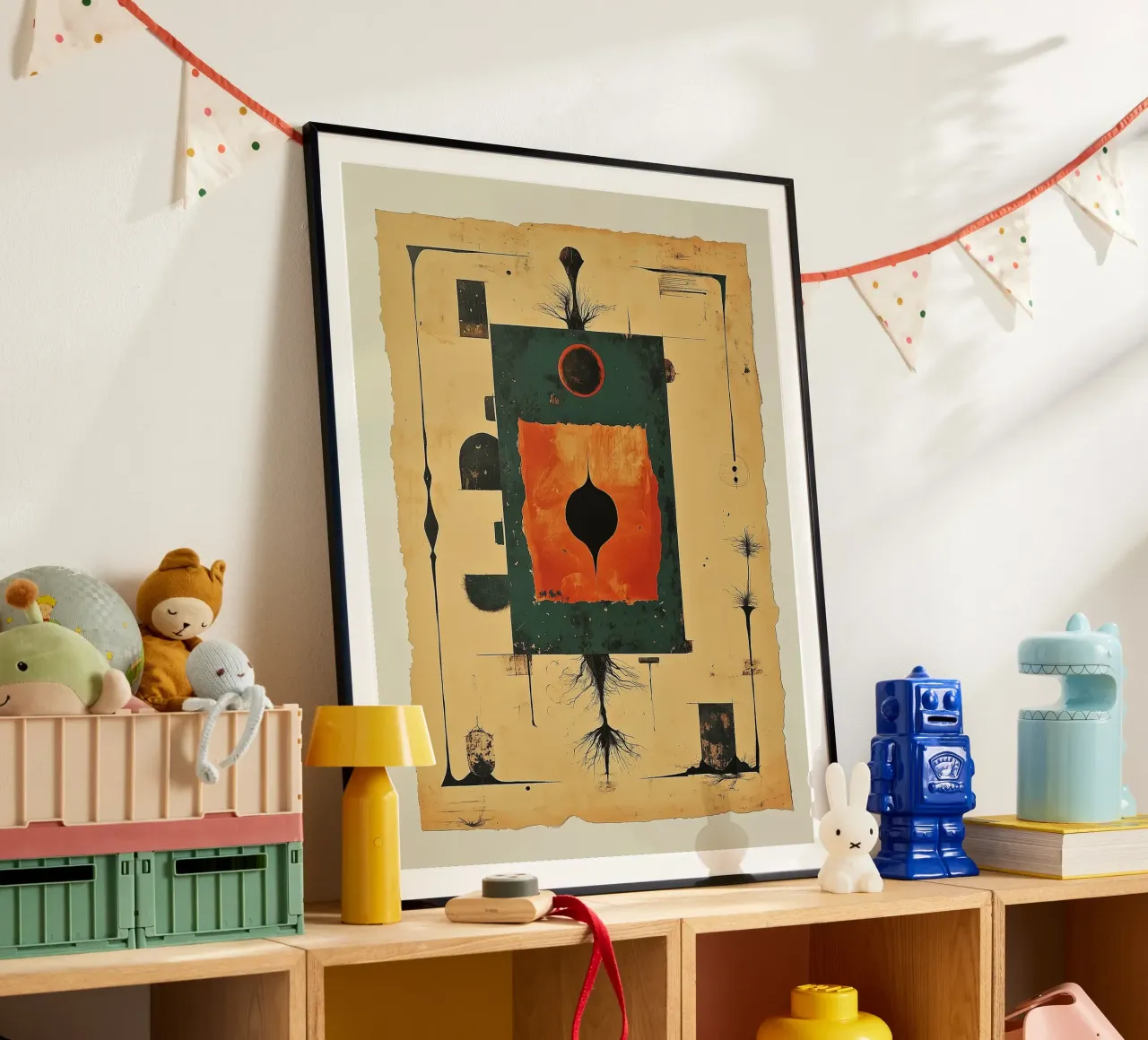 Illustrazione di carta vintage per l'astinenza poster con telaio in plastica da Little Things