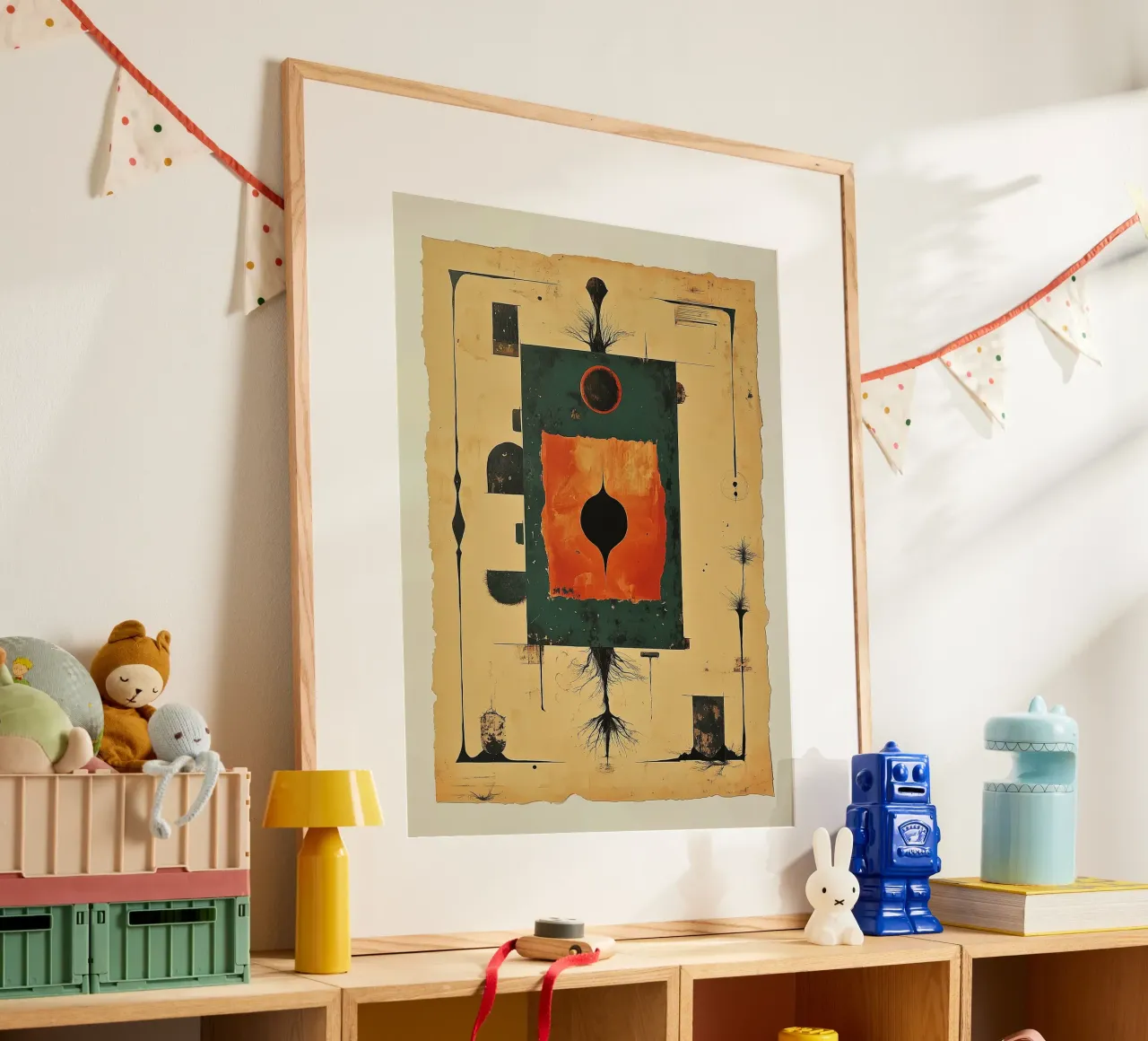 Illustrazione di carta vintage per l'astinenza poster con telaio in plastica da Little Things