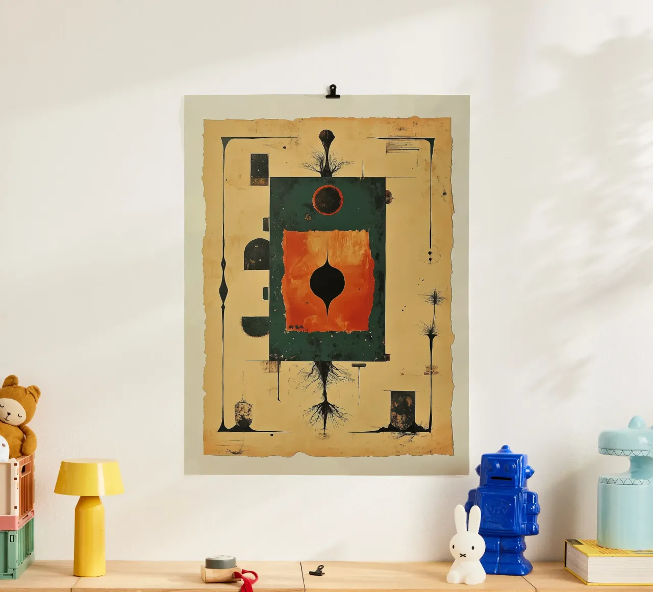 Illustrazione di carta vintage per l'astinenza poster con telaio in plastica da Little Things