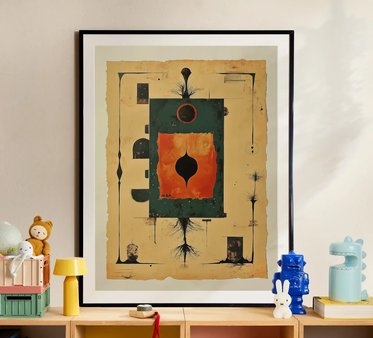 Illustrazione di carta vintage per l'astinenza poster con telaio in plastica da Little Things