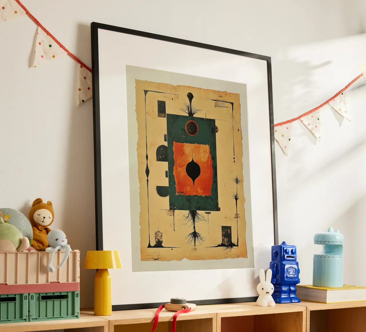 Illustrazione di carta vintage per l'astinenza poster con telaio in plastica da Little Things