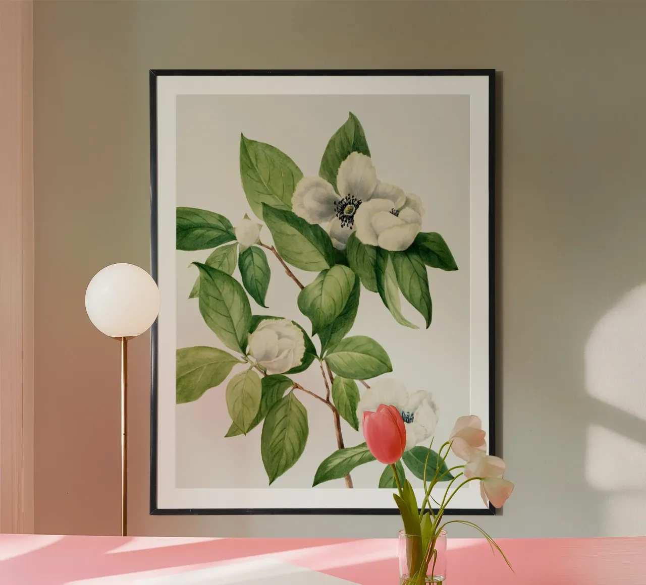 Mary Vaux Walcott - Virginia Stewartia 01 poster con telaio in plastica da Old Masters