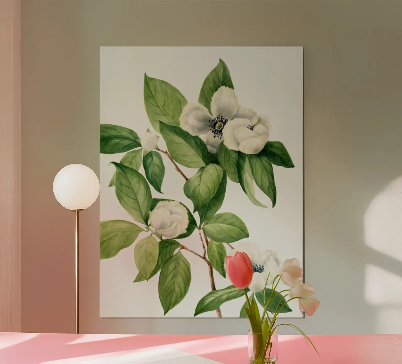 Mary Vaux Walcott - Virginia Stewartia 01 poster con telaio in plastica da Old Masters