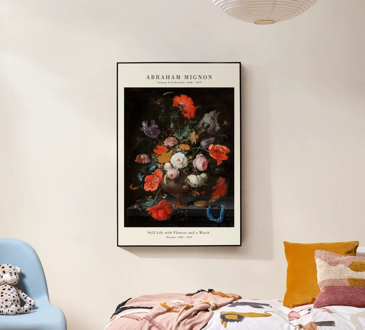 Abraham Mignon - Mignon Bodegón con flores y un reloj metacrilato de Old Masters