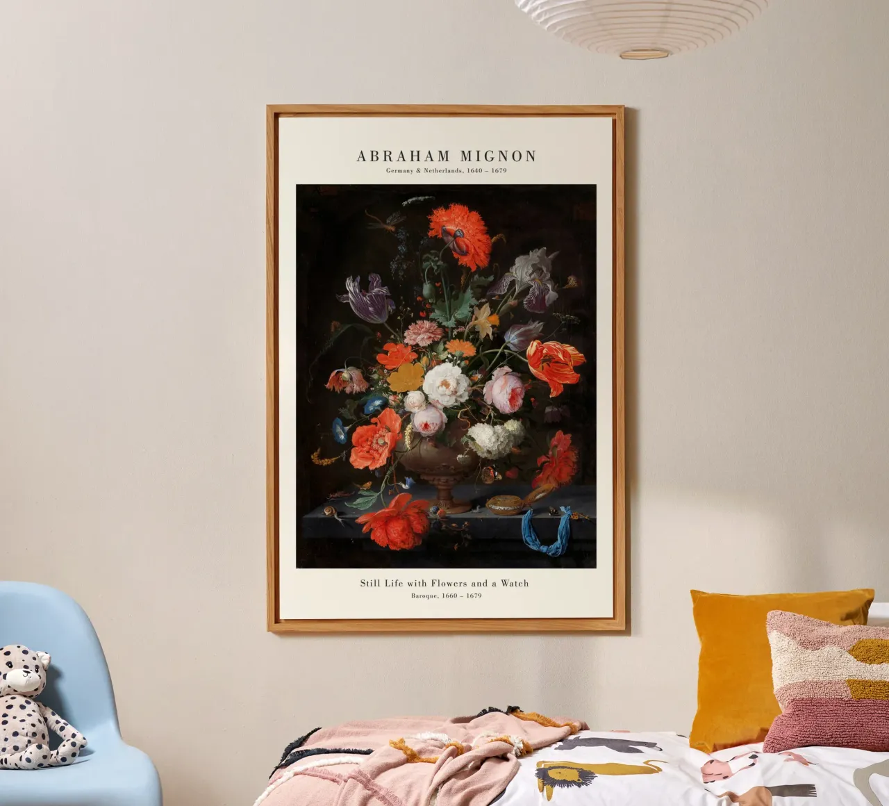 Abraham Mignon - Mignon Bodegón con flores y un reloj placa de forex de Old Masters