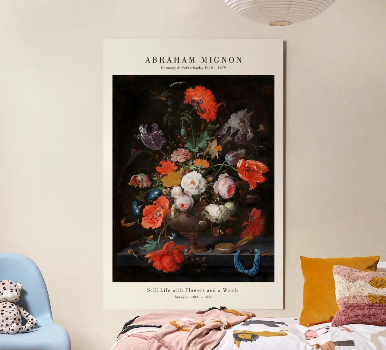 Abraham Mignon - Mignon Bodegón con flores y un reloj placa de forex de Old Masters
