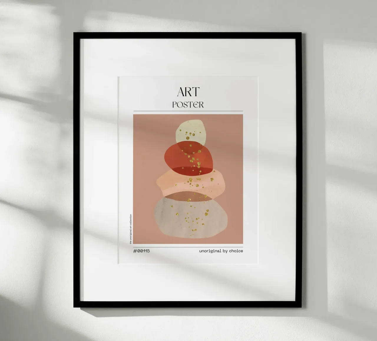 Muted Gold Modern Abstract – No. 00115 poster con telaio in alluminio da Hightown Design