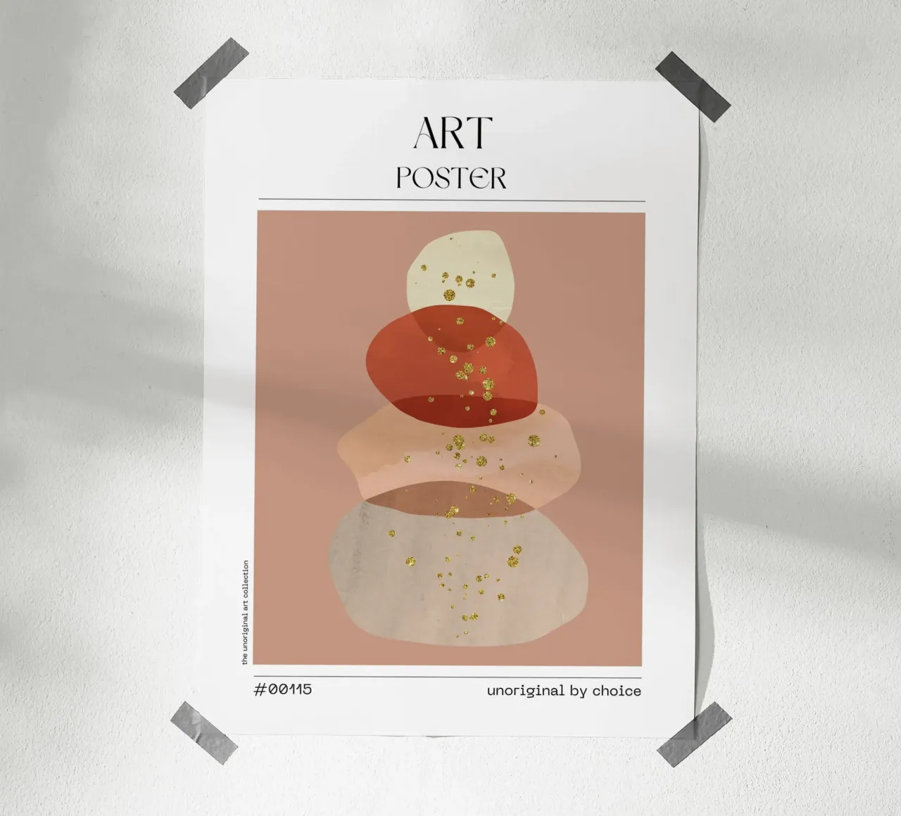 Muted Gold Modern Abstract – No. 00115 poster con telaio in alluminio da Hightown Design