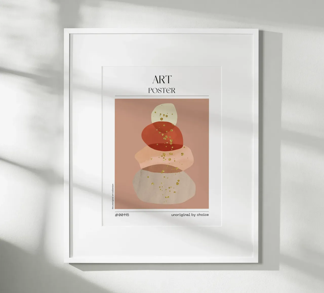 Muted Gold Modern Abstract – No. 00115 poster con telaio in alluminio da Hightown Design