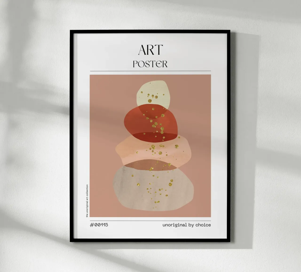 Muted Gold Modern Abstract – No. 00115 poster con telaio in alluminio da Hightown Design