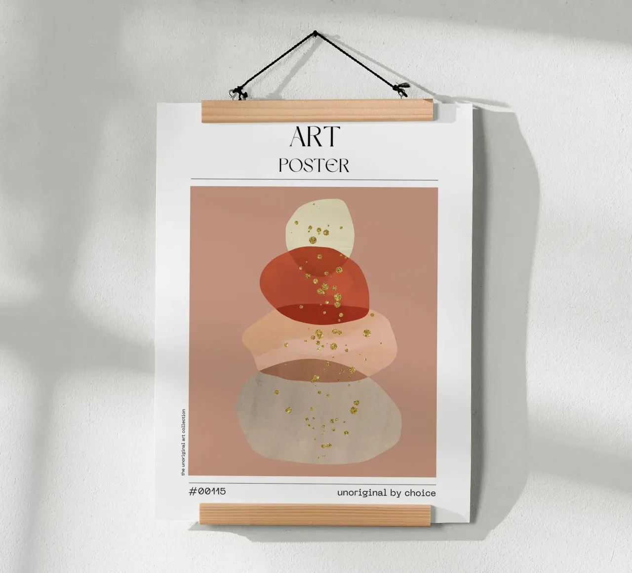 Muted Gold Modern Abstract – No. 00115 poster con telaio in alluminio da Hightown Design
