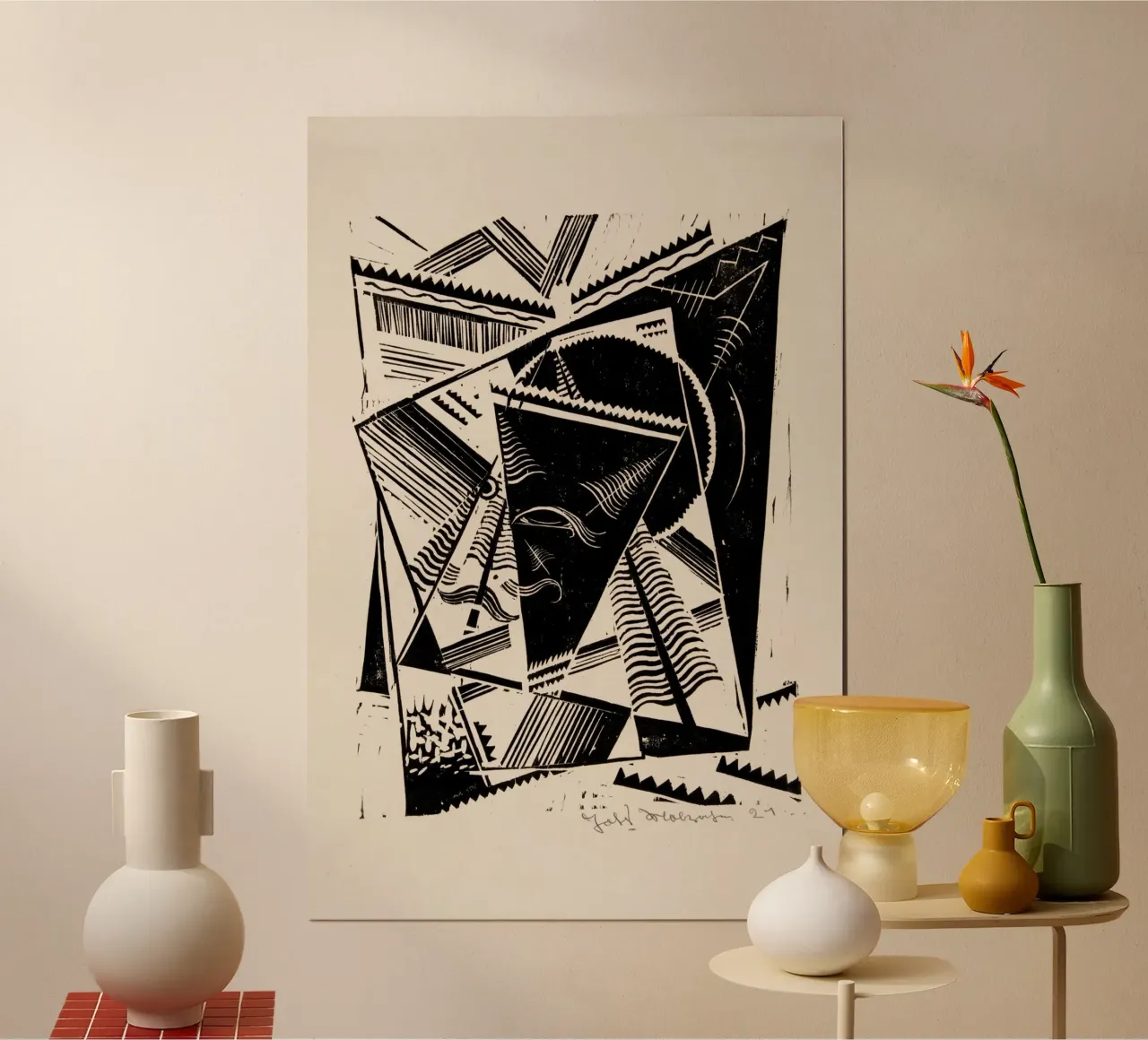 Johannes Molzahn - Opus XXXI poster con telaio in plastica da Old Masters
