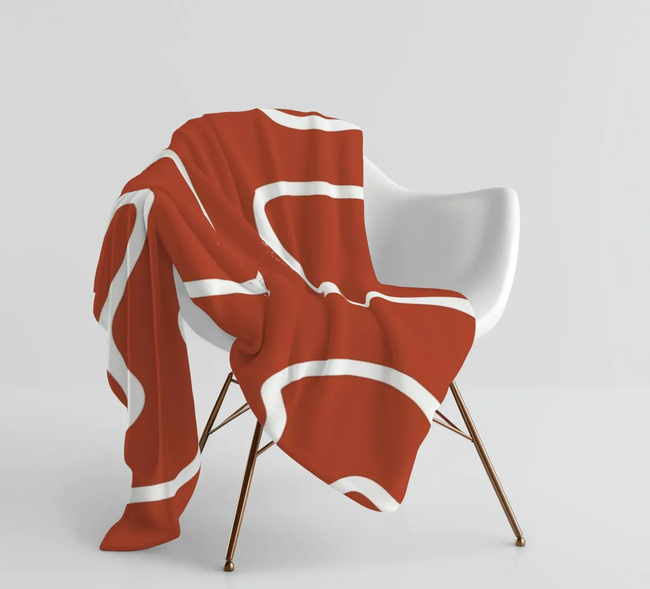 Linea bianca Sfondo rosso coperta in pile da MODERN NUANCE