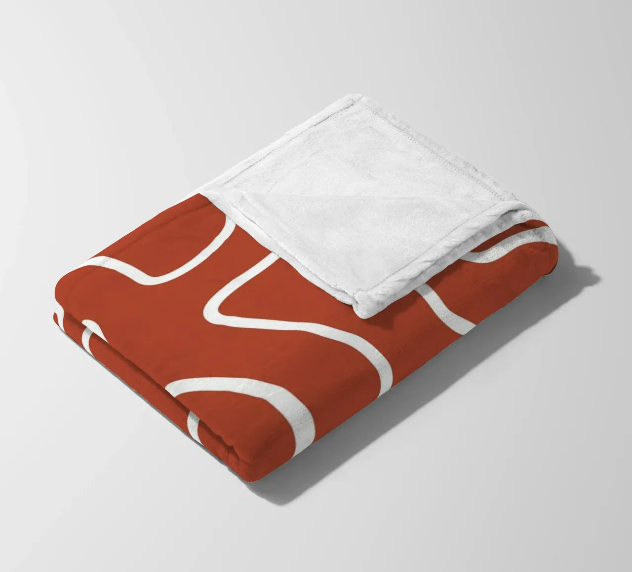 Linea bianca Sfondo rosso coperta in pile da MODERN NUANCE