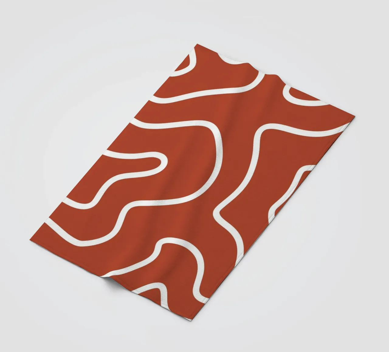 Linea bianca Sfondo rosso coperta in pile da MODERN NUANCE