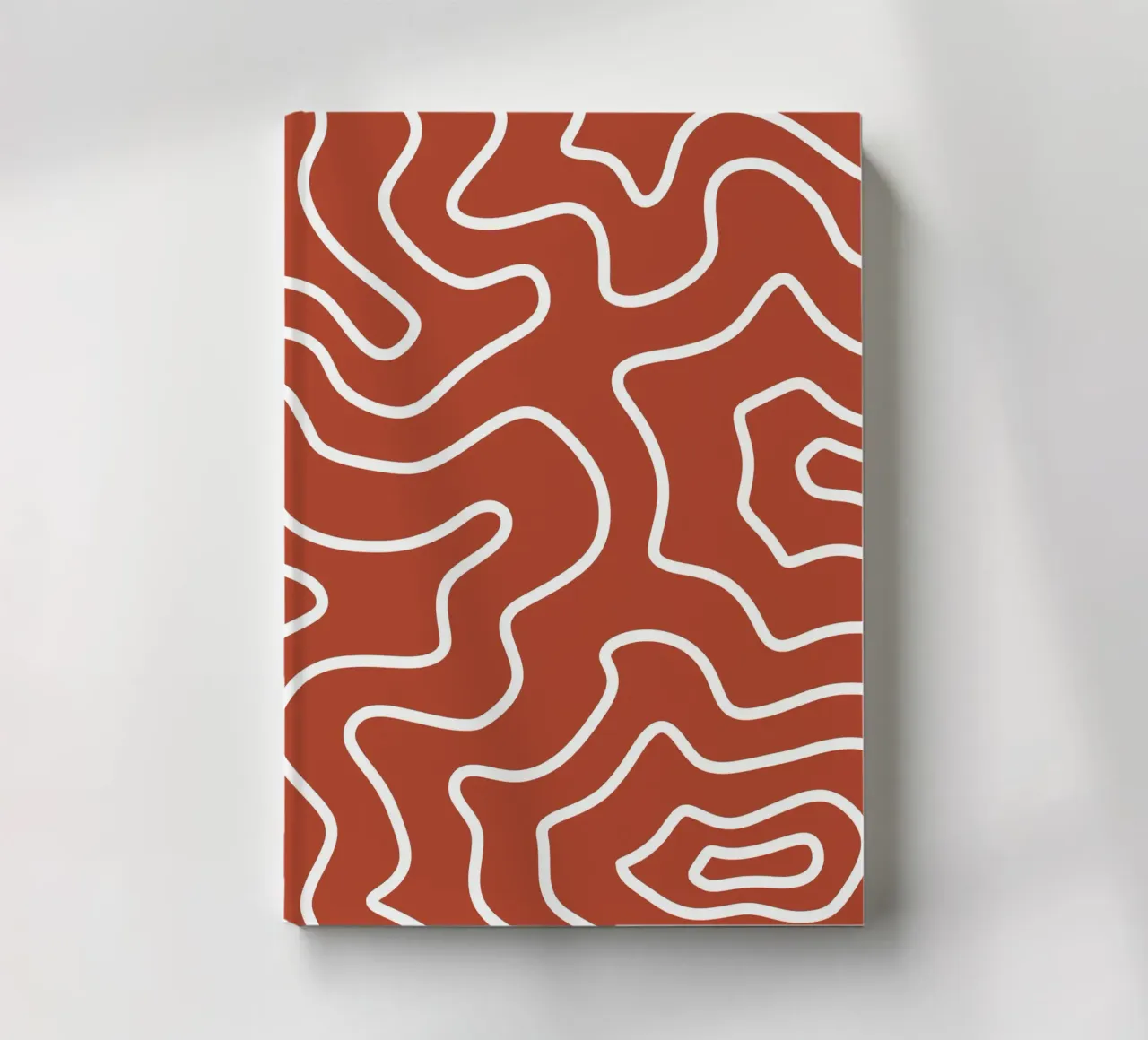 White Line Red Background notebook by MODERN NUANCE