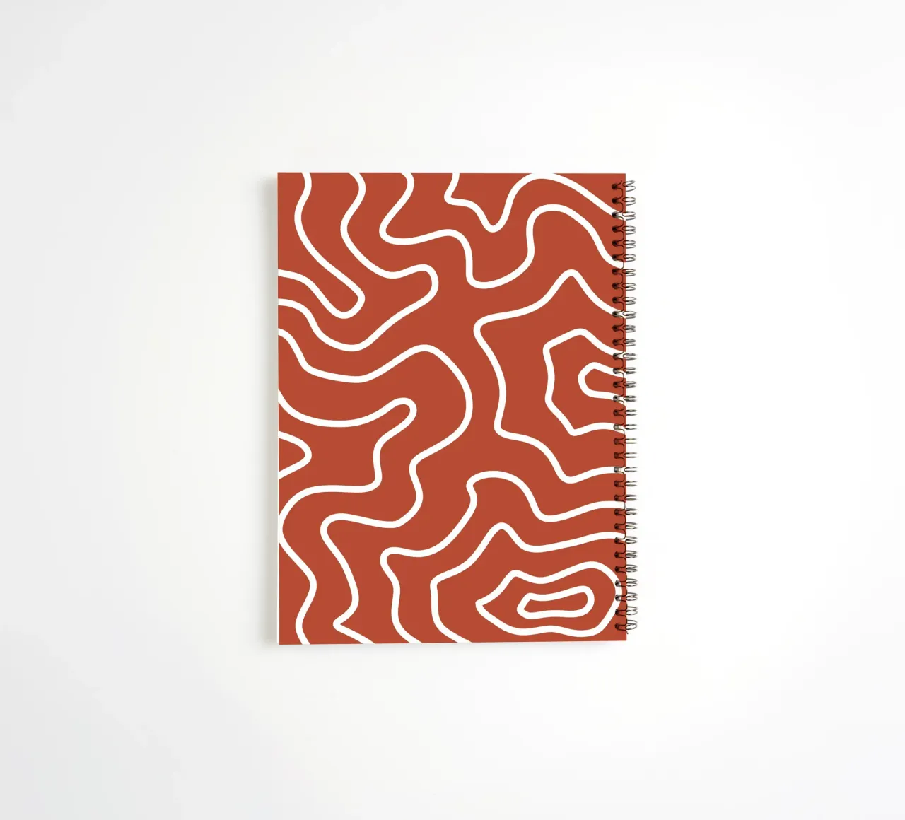 White Line Red Background spiral notebook by MODERN NUANCE