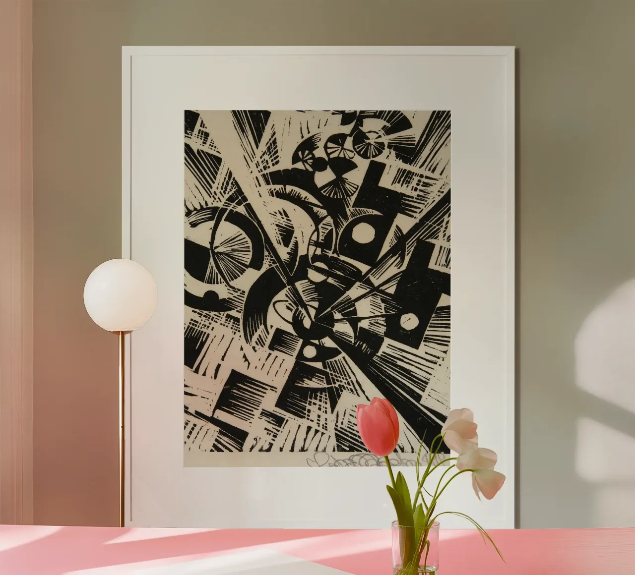 Johannes Molzahn - Movimento stellare poster con telaio in alluminio da Old Masters