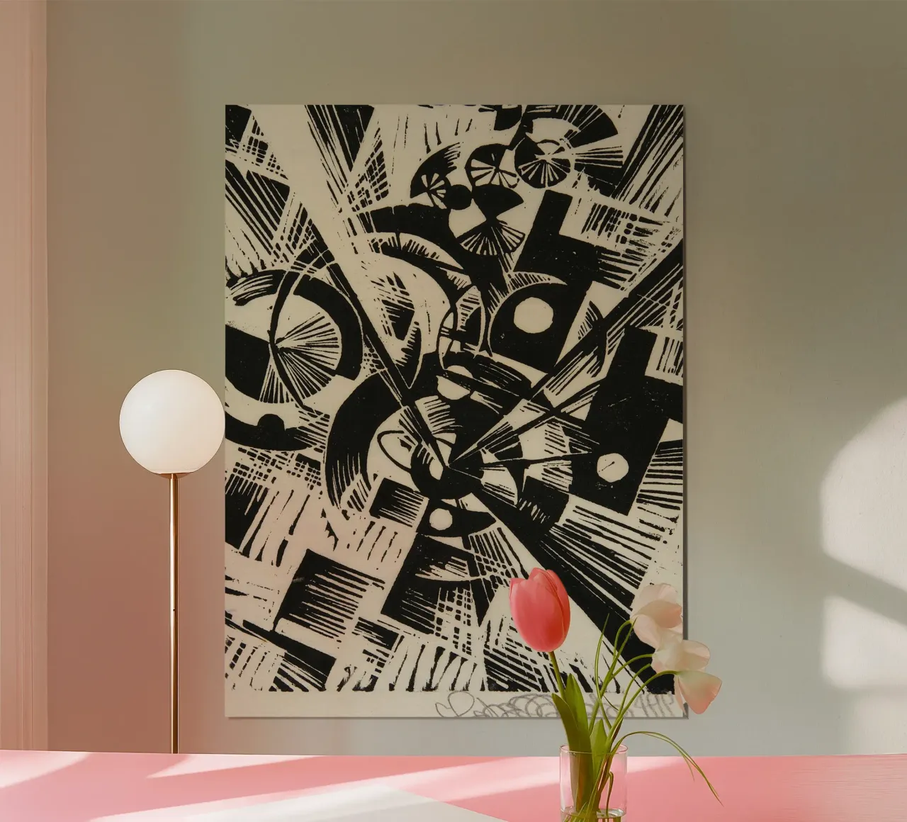 Johannes Molzahn - Movimento stellare poster con telaio in alluminio da Old Masters