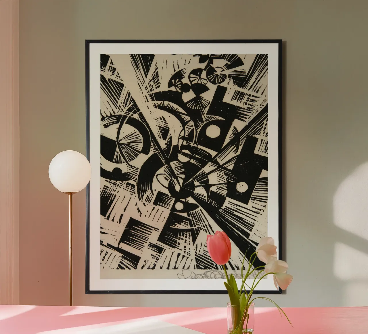 Johannes Molzahn - Movimento stellare poster con telaio in alluminio da Old Masters
