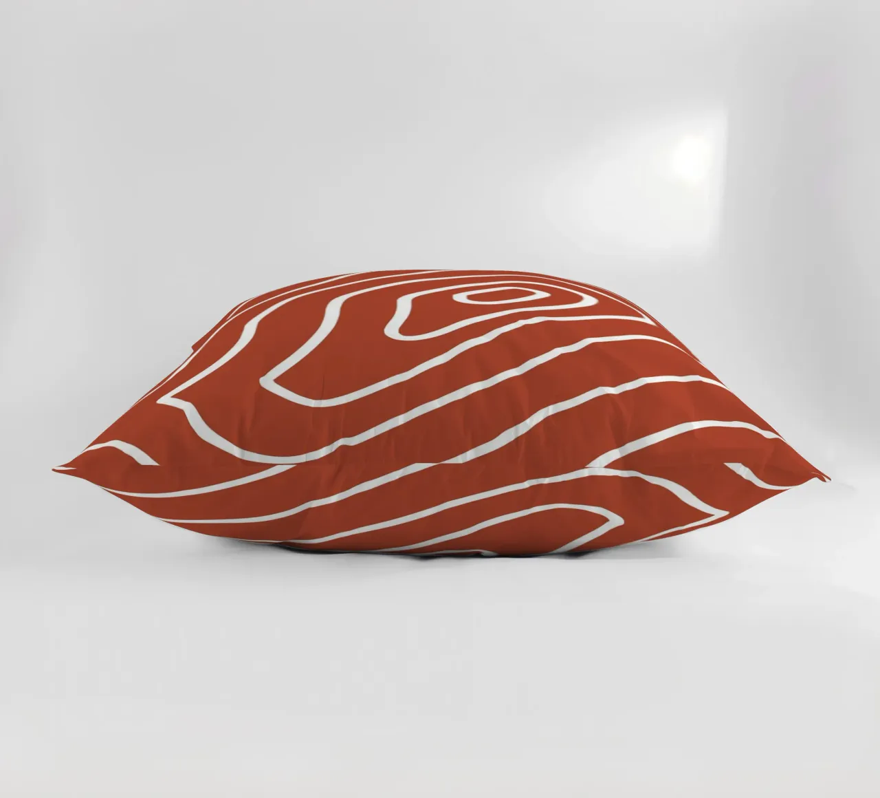 White Line Red Background decorative cushion by MODERN NUANCE