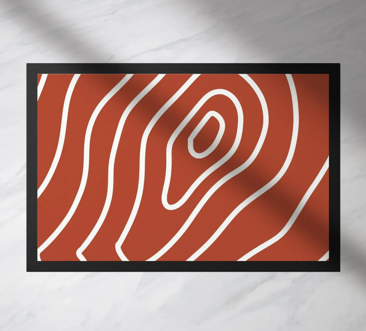 White Line Red Background doormat by MODERN NUANCE
