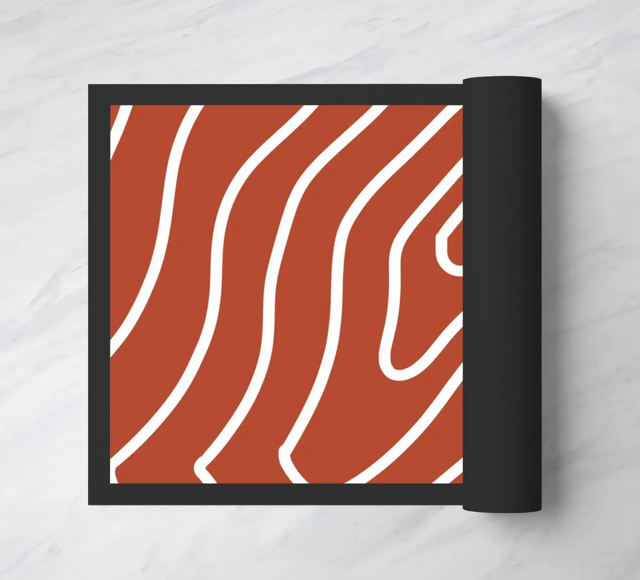 White Line Red Background doormat by MODERN NUANCE