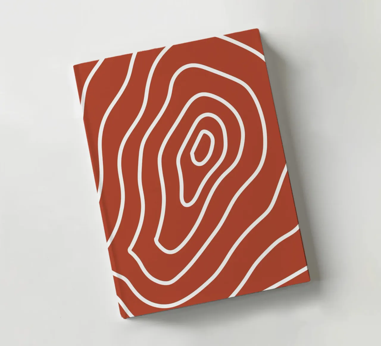 White Line Red Background notebook by MODERN NUANCE