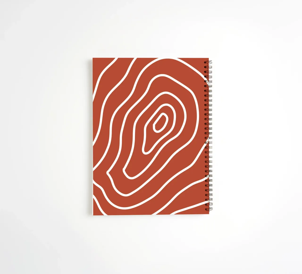 White Line Red Background spiral notebook by MODERN NUANCE