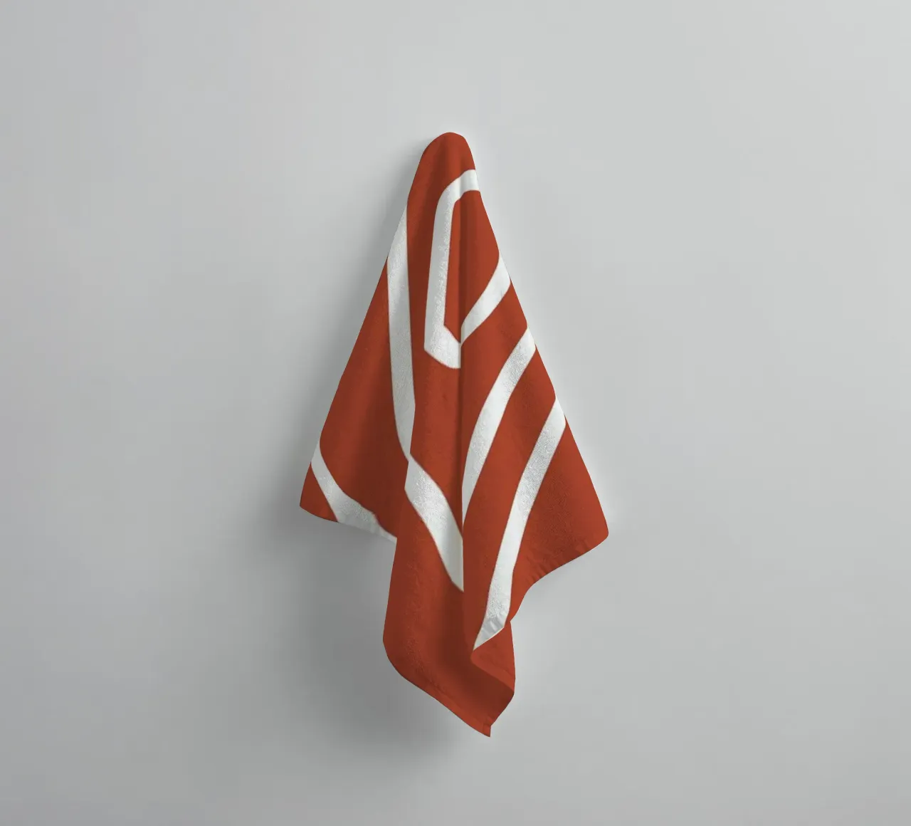 White Line Red Background towel by MODERN NUANCE