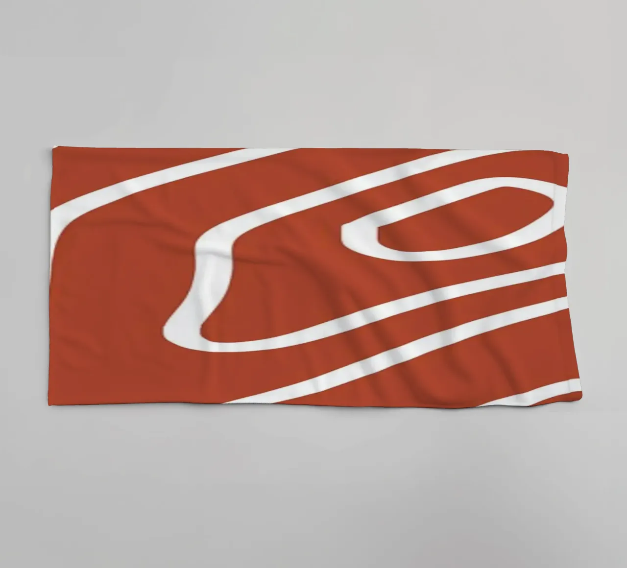 White Line Red Background towel by MODERN NUANCE