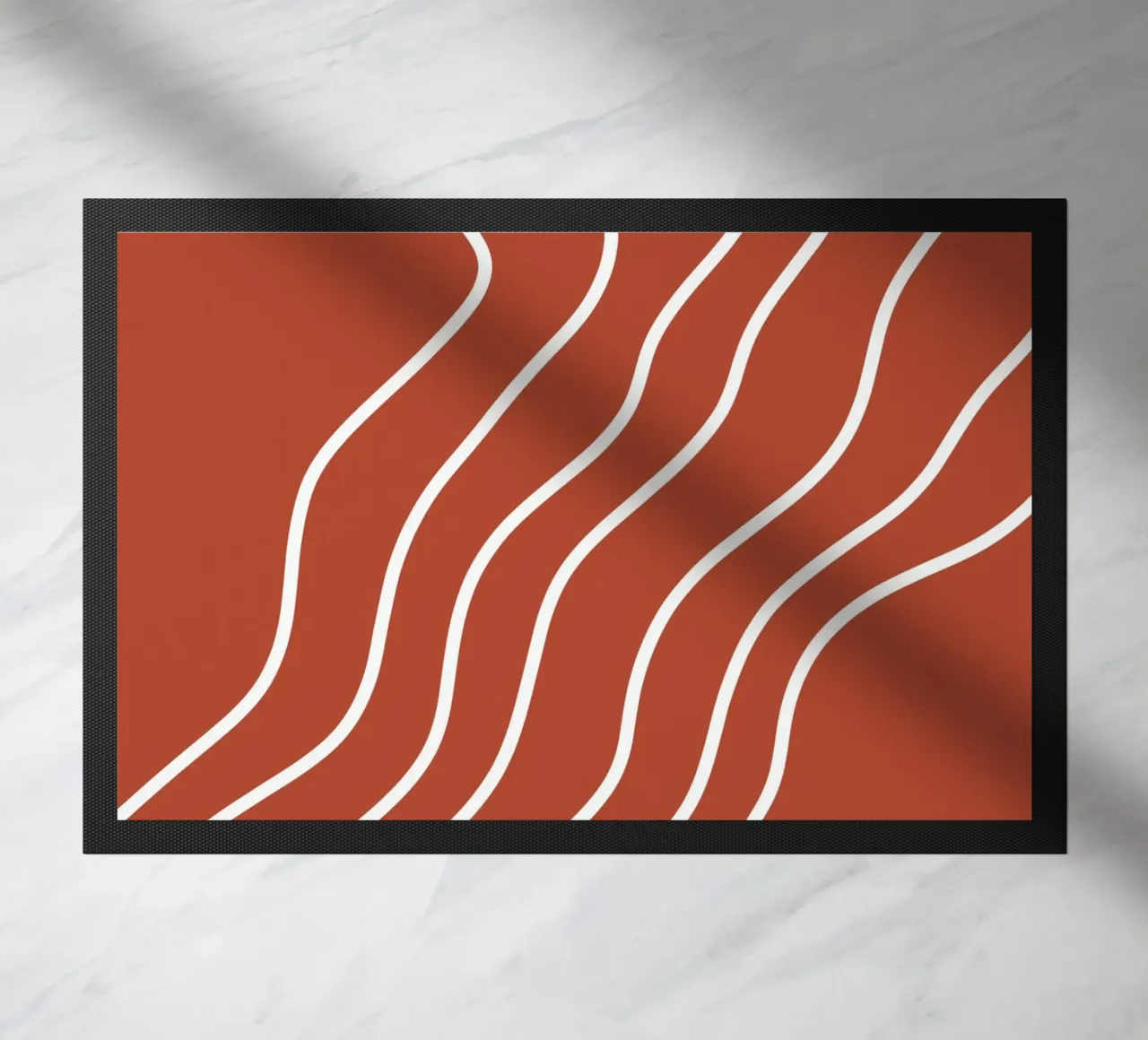White Line Red Background doormat by MODERN NUANCE