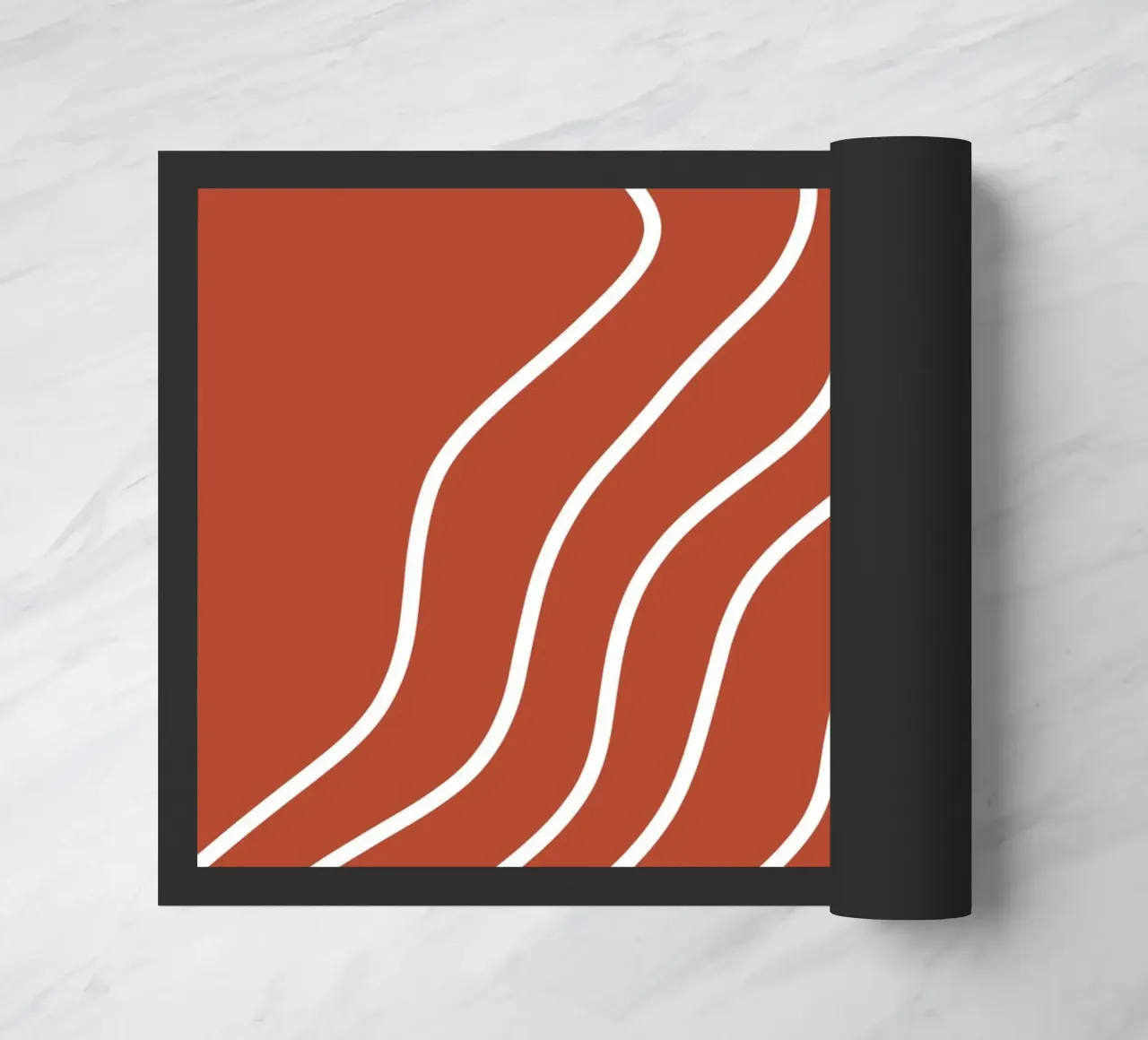 White Line Red Background doormat by MODERN NUANCE