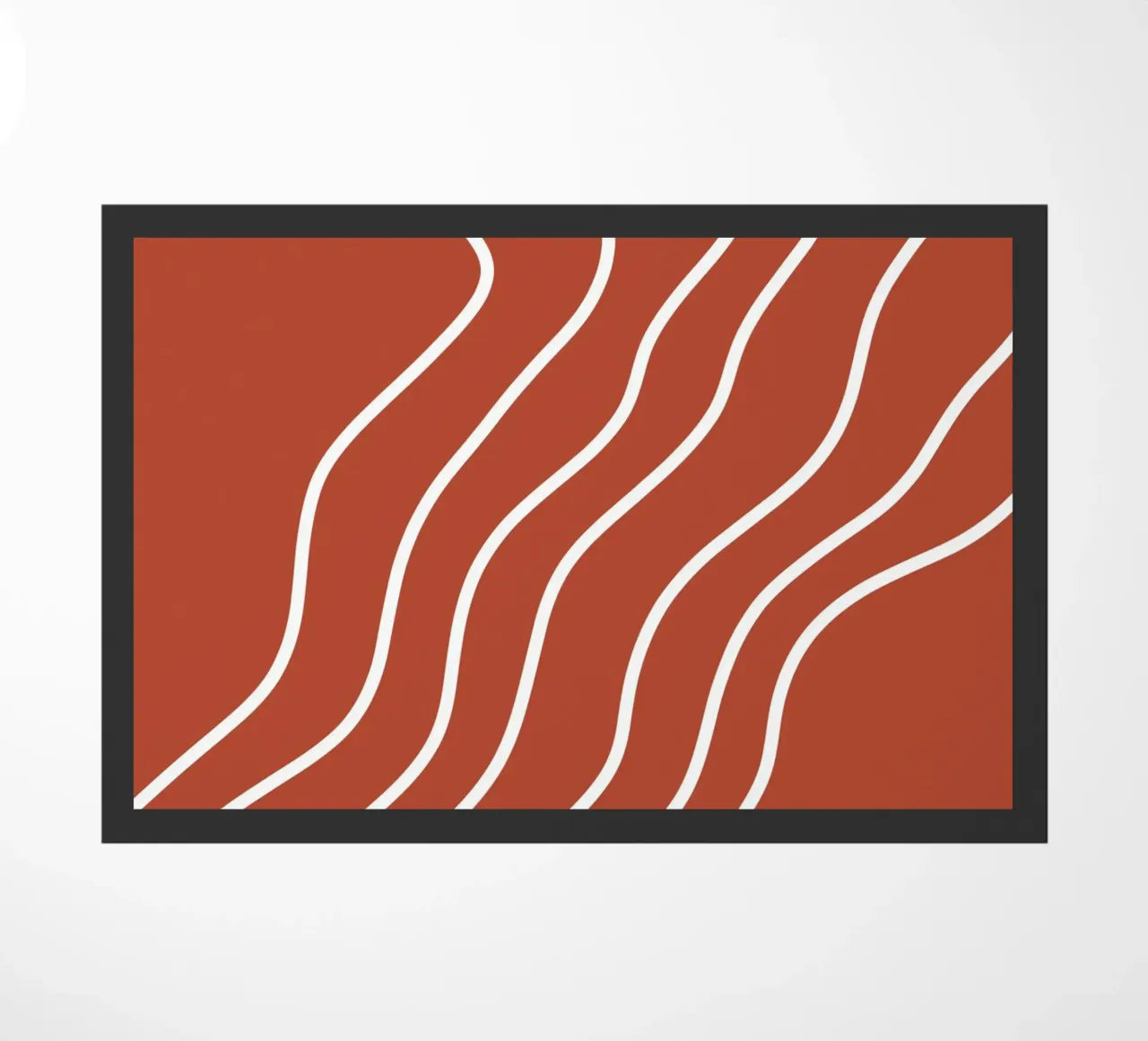 White Line Red Background doormat by MODERN NUANCE