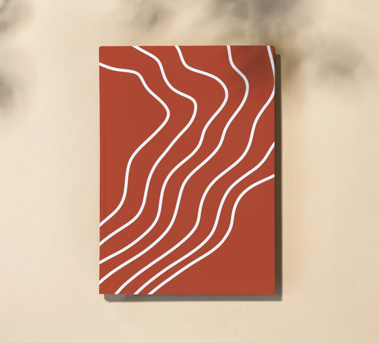 White Line Red Background notebook by MODERN NUANCE