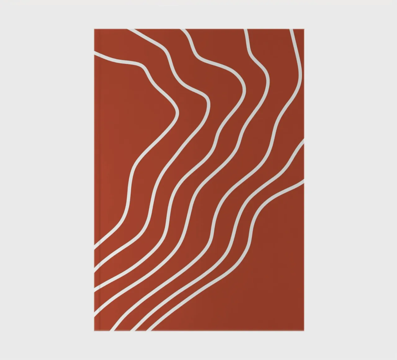 White Line Red Background notebook by MODERN NUANCE