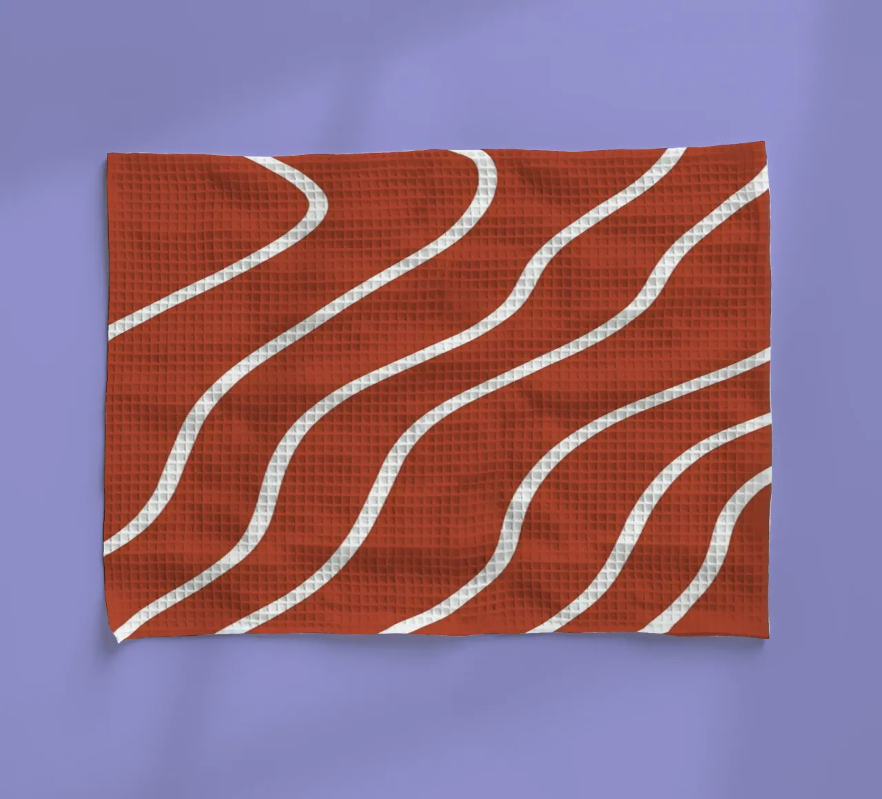 White Line Red Background tea towel by MODERN NUANCE
