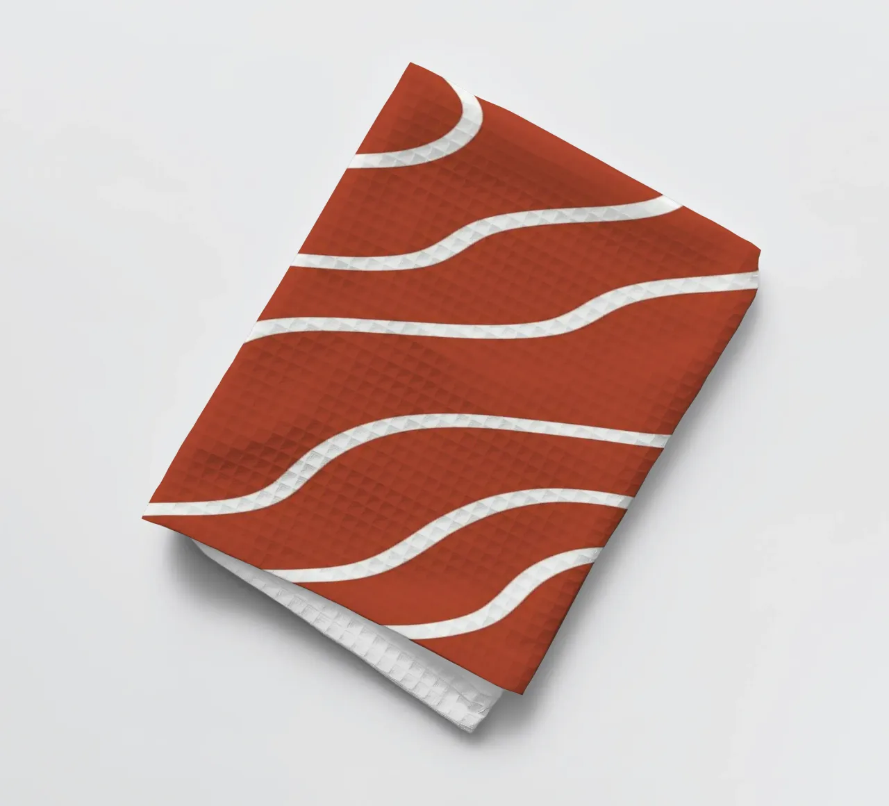 White Line Red Background tea towel by MODERN NUANCE