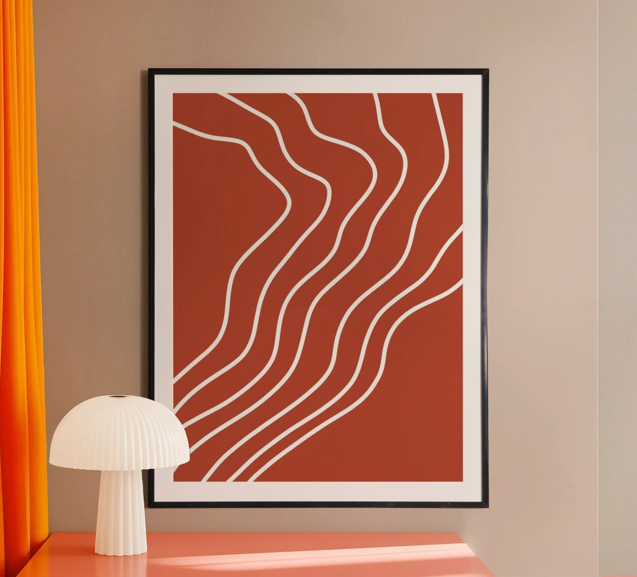 Linea bianca Sfondo rosso carta hahnemühle da MODERN NUANCE