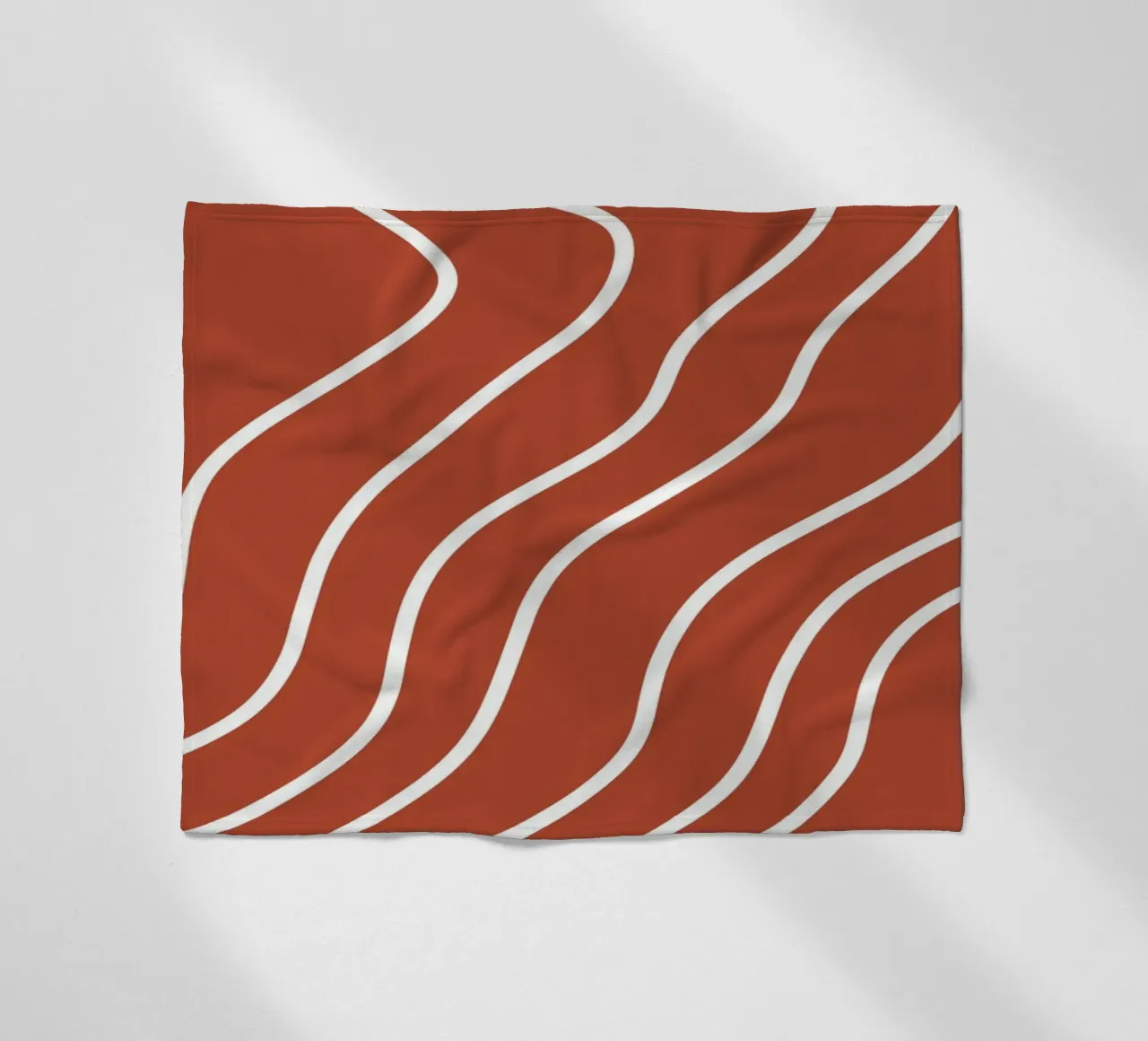 Linea bianca Sfondo rosso coperta in pile da MODERN NUANCE