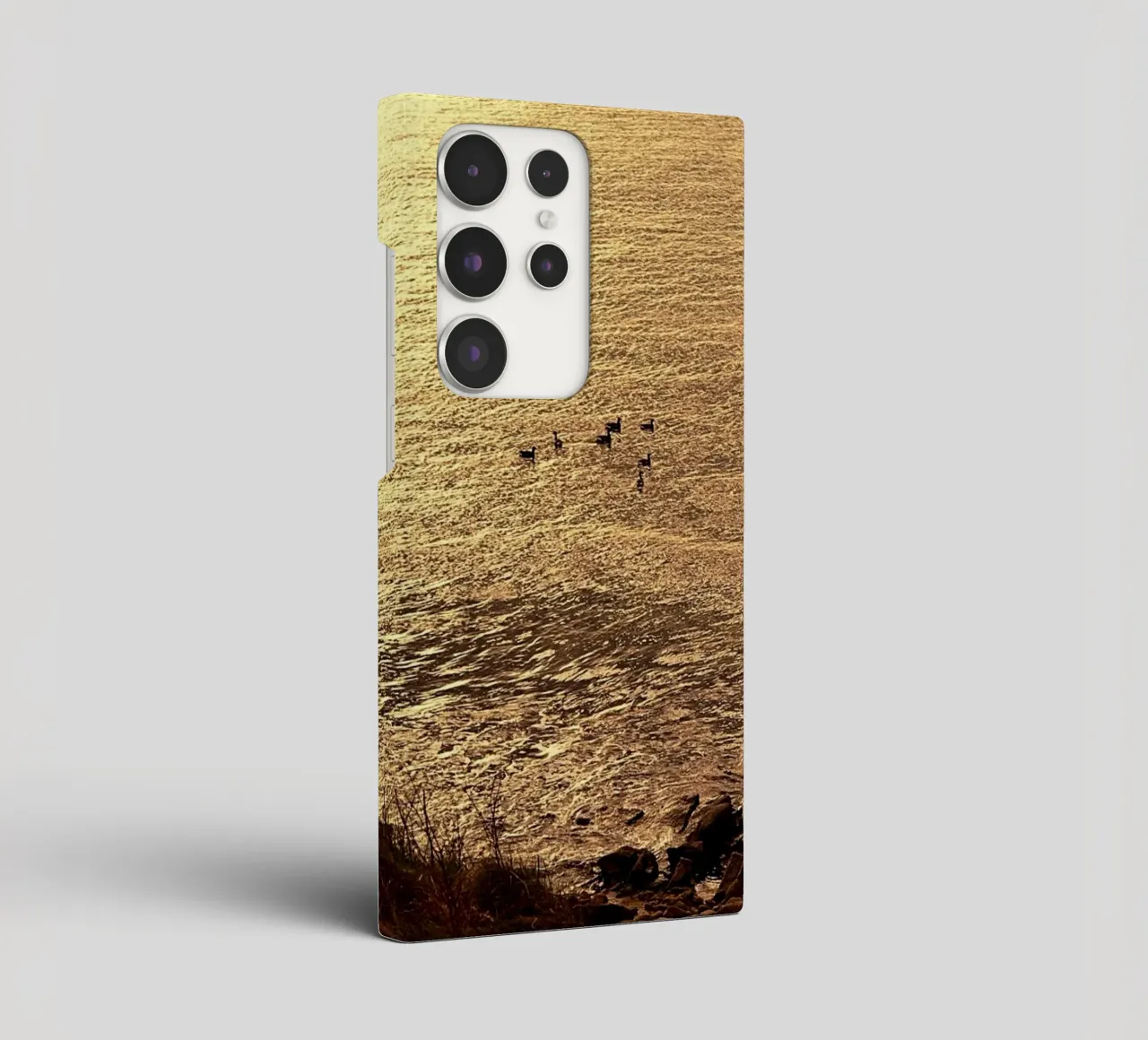 FAA266 LANDSCHAP OCEAAN. GOUDEN LICHT MET ZEEMEEUWEN. samsung hoesje van Thierry vobmann photography