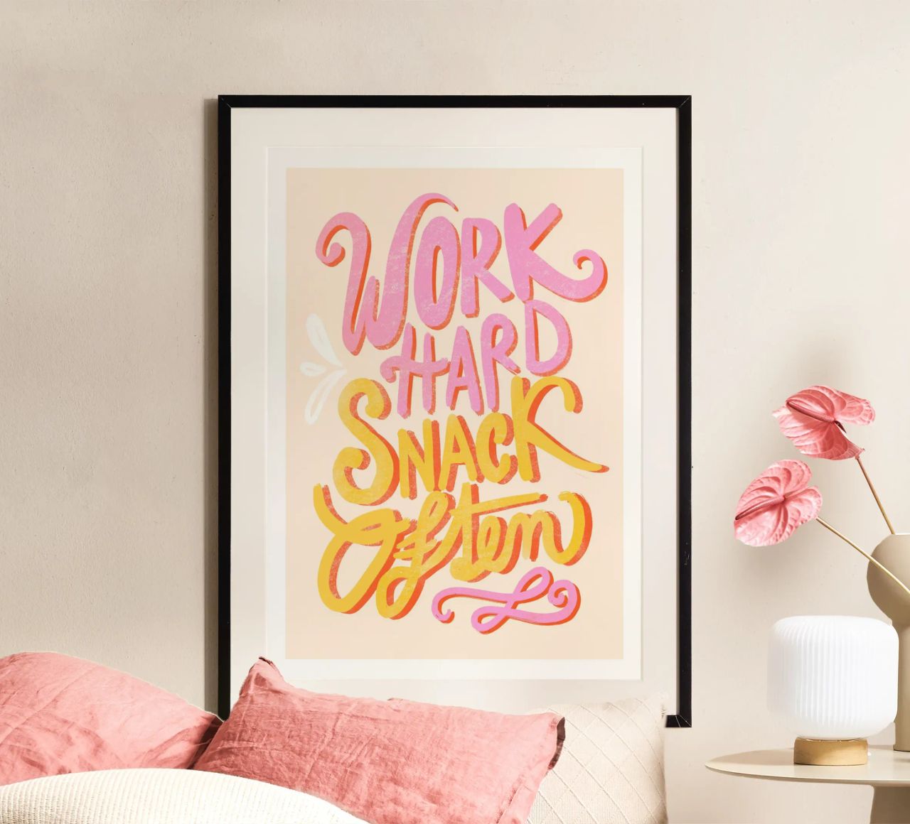 Hart arbeiten, oft naschen Poster von Pictufy Sun & Spirit
